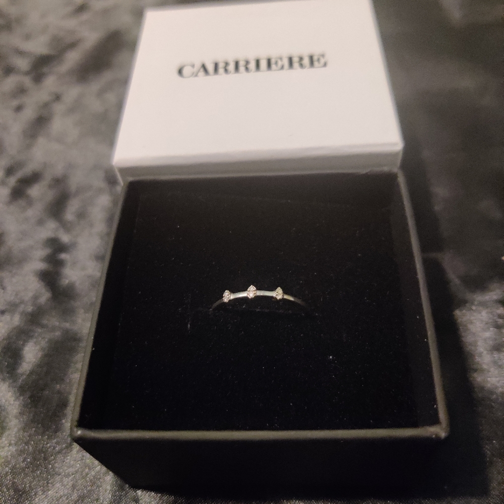 Sterling Silver Diamond Station Ring - 0.03 ctw CARRIERE JEWELRY